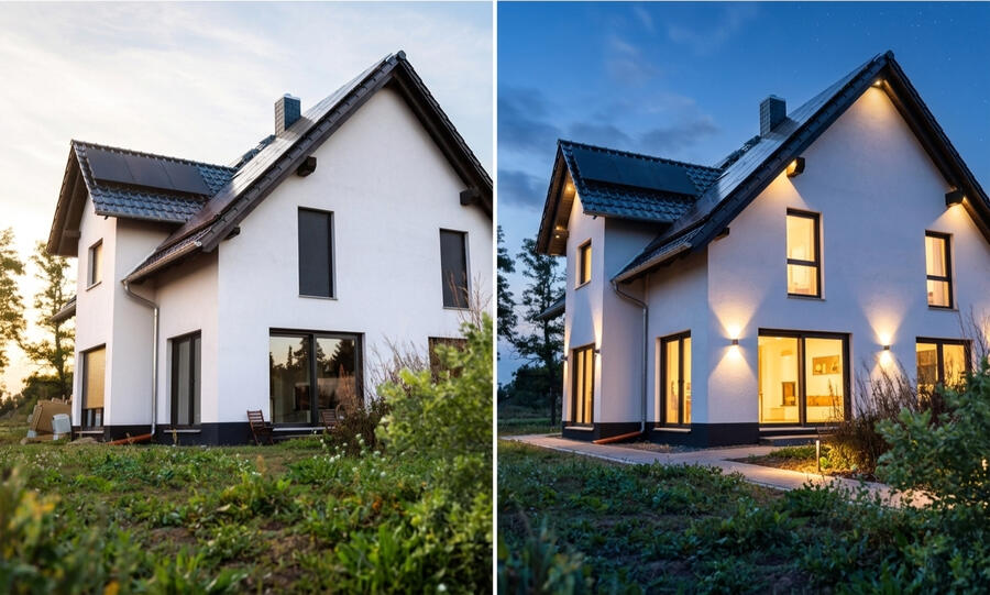 Before and After virtual staging π
Exterior ou Twilight
